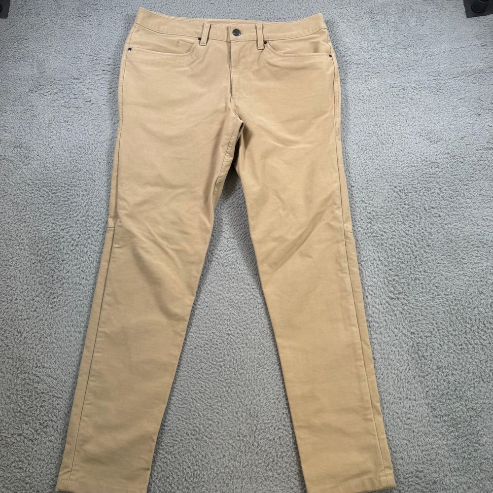 Lululemon ABC Pant Classic-Fit Khaki Tan Mens 32 Stretch 5-Pocket Chino Pants‎